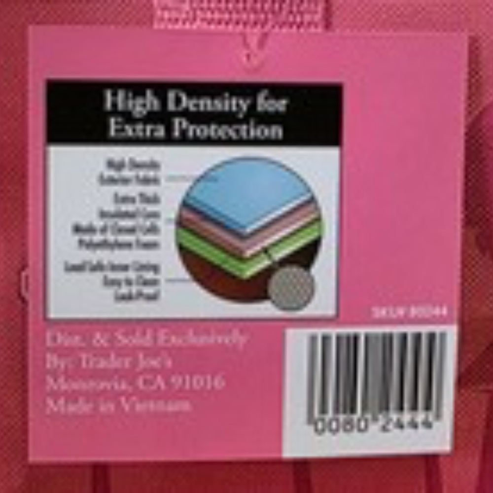 TRADER JOE'S MINI INSULATED PINK TOTE LUNCH COOLER BAG NWT - Picture 3 of 9